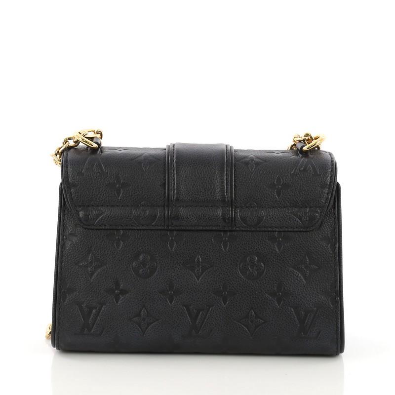 Black Louis Vuitton Saint Sulpice Handbag Monogram Empreinte Leather BB