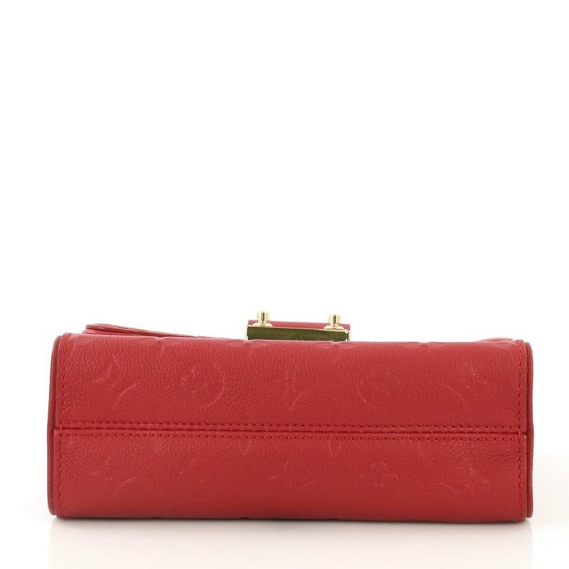 Red Louis Vuitton Saint Sulpice Handbag Monogram Empreinte Leather BB