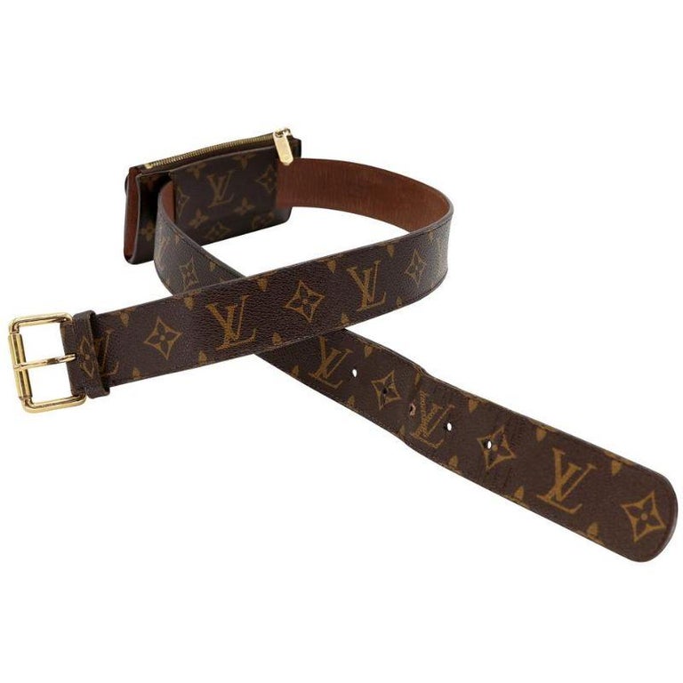 Louis Vuitton Saint Tulle Pochette Duo Waist bag belt Monogram Brown Men