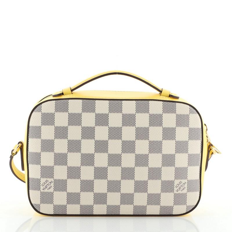 Louis Vuitton Saintonge Handbag Damier with Leather In Good Condition In NY, NY