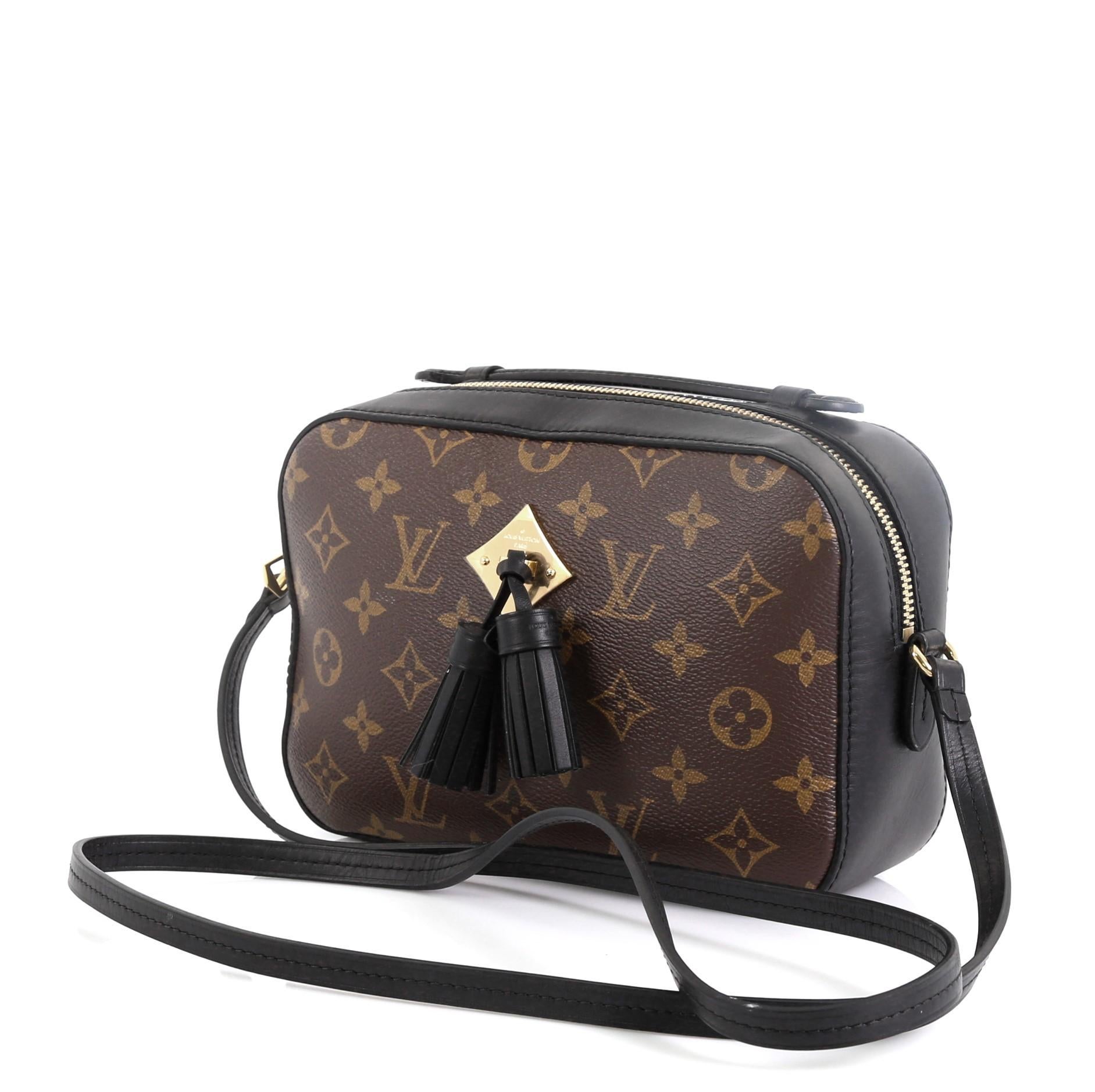 Black Louis Vuitton Saintonge Handbag Monogram Canvas with Leathe