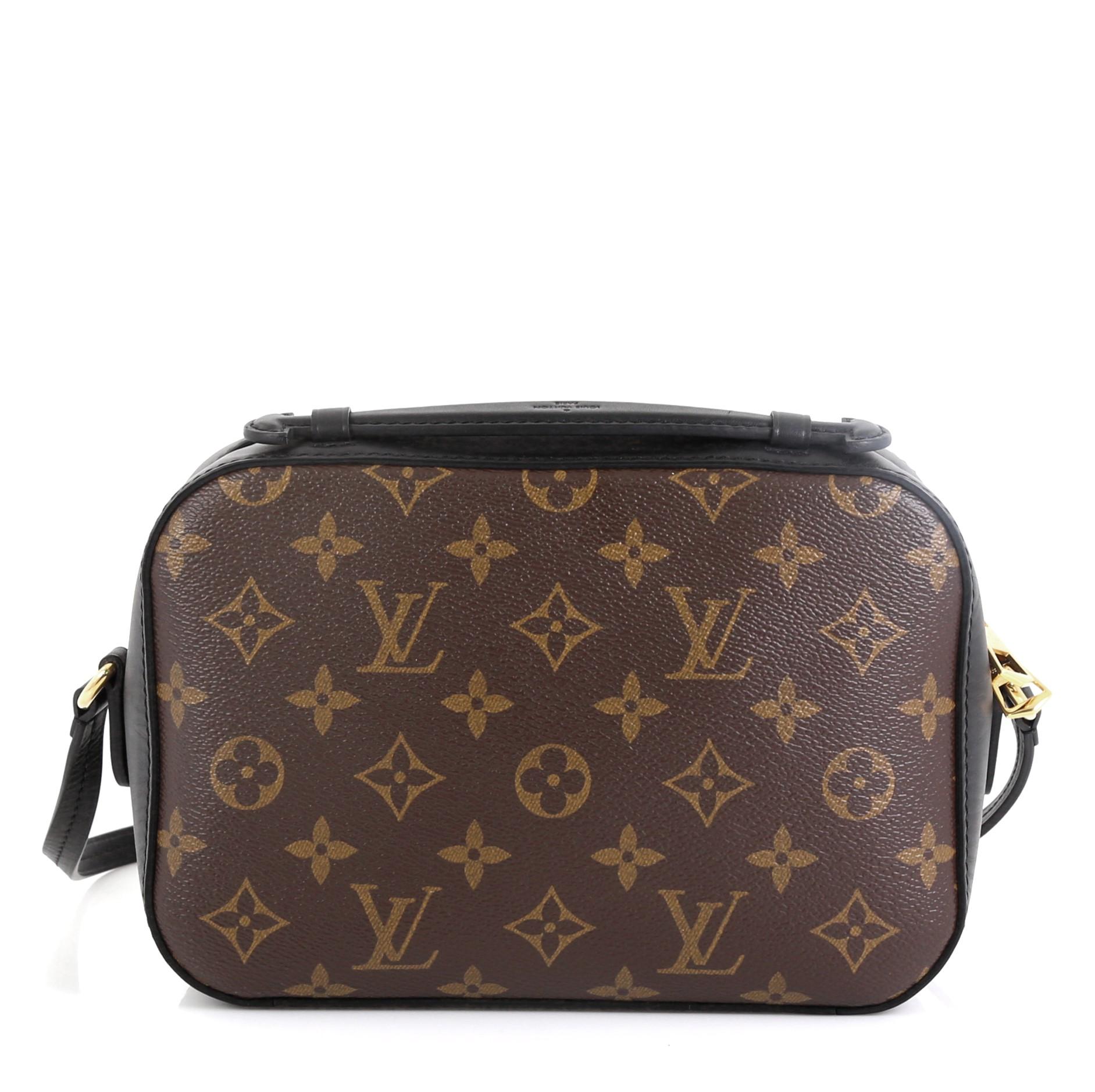 Louis Vuitton Saintonge Handbag Monogram Canvas with Leathe In Good Condition In NY, NY