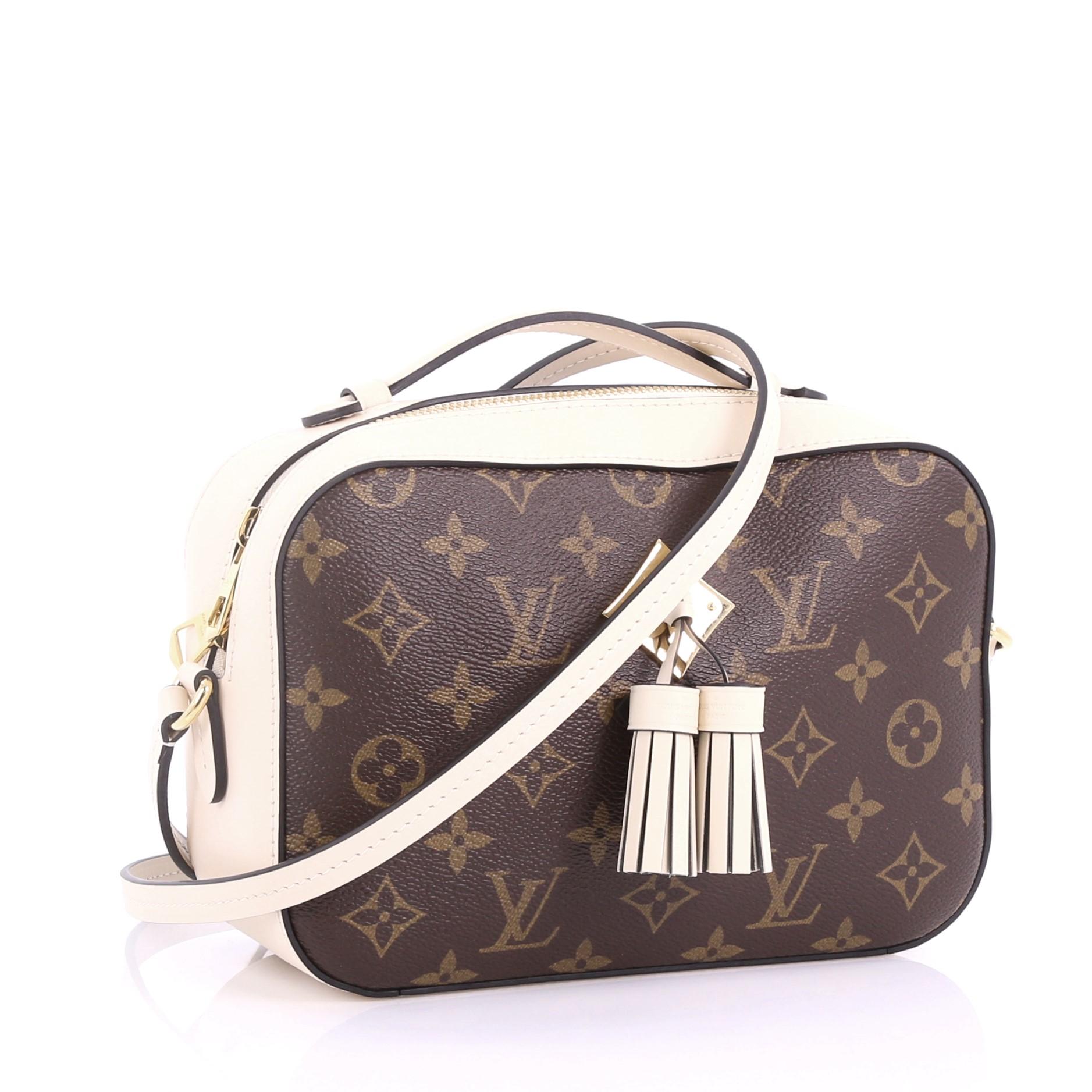 Black Louis Vuitton Saintonge Handbag Monogram Canvas with Leather