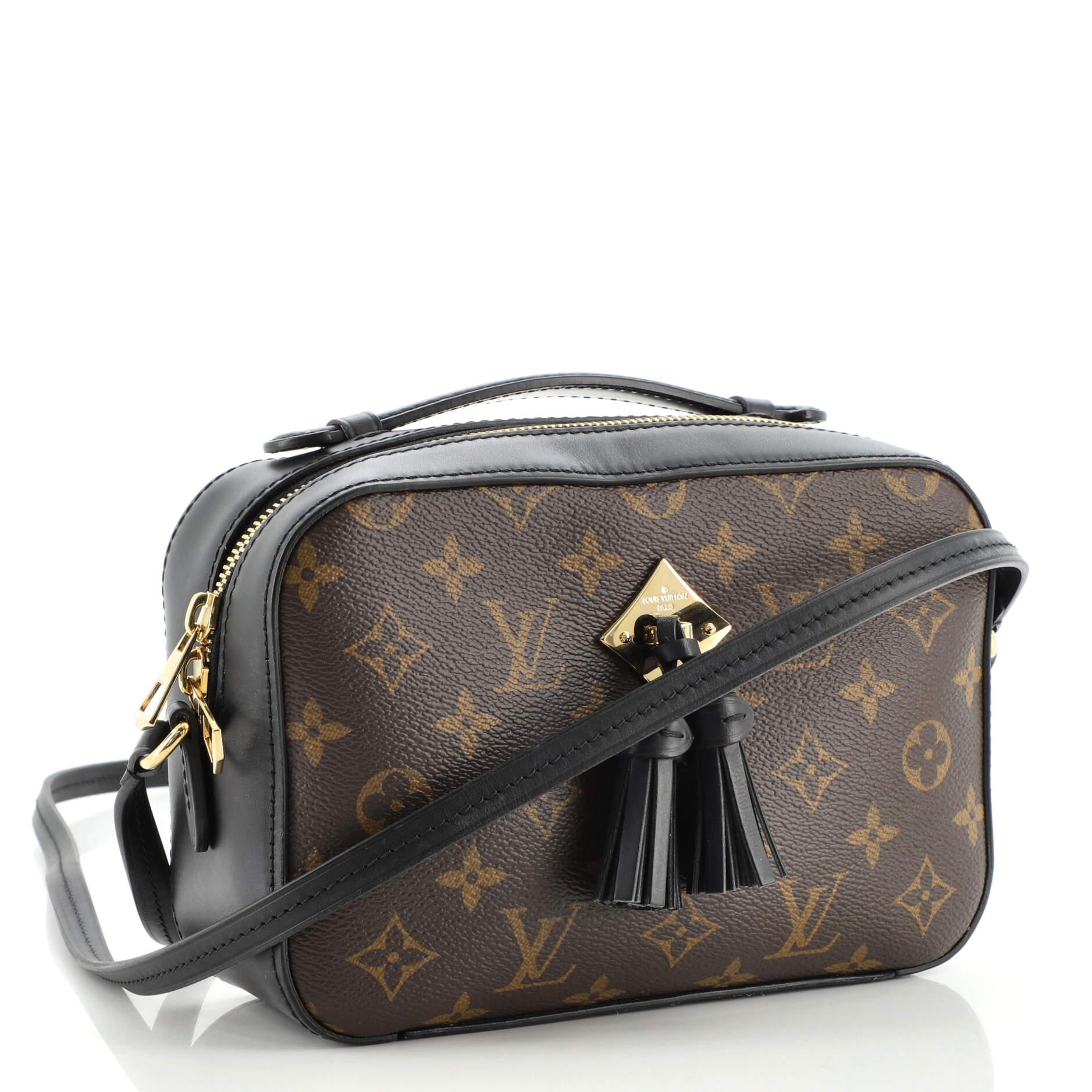 Black Louis Vuitton Saintonge Handbag Monogram Canvas with Leather