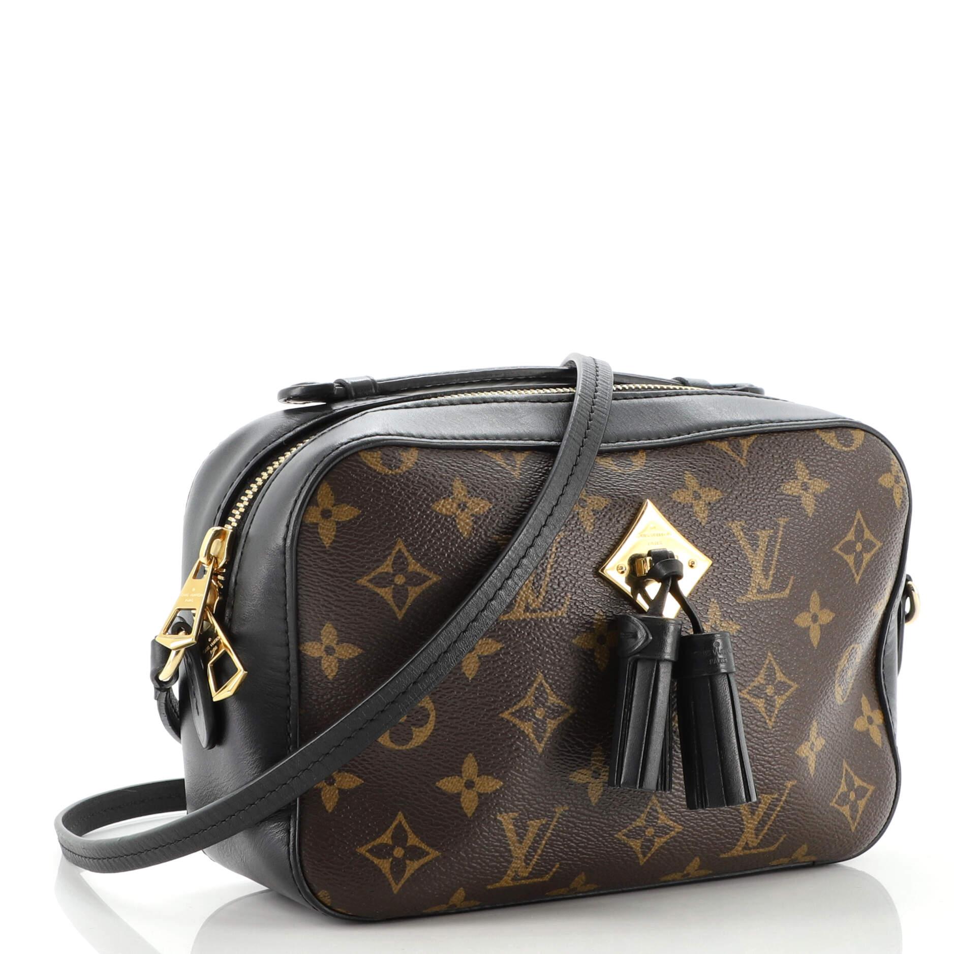 Black Louis Vuitton Saintonge Handbag Monogram Canvas with Leather