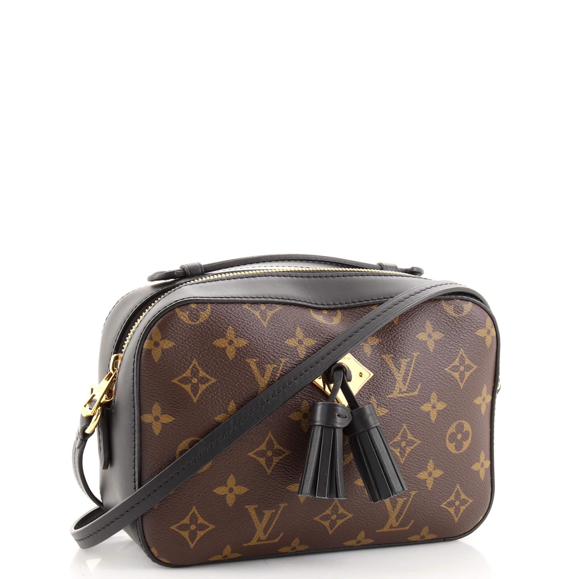 Black Louis Vuitton Saintonge Handbag Monogram Canvas with Leather