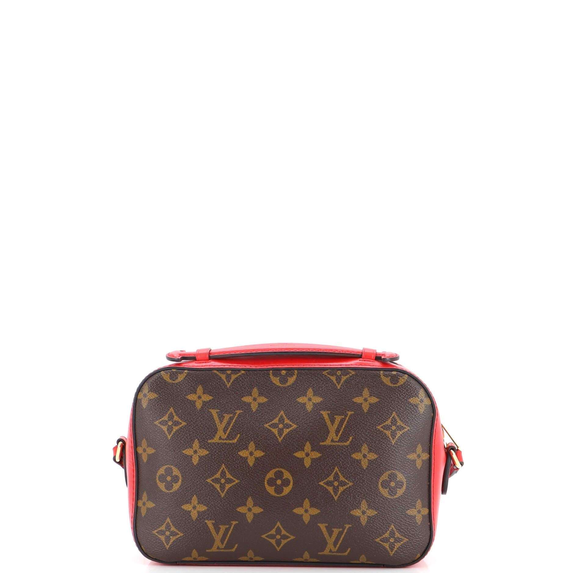 Louis Vuitton Saintonge Handbag Monogram Canvas with Leather In Fair Condition For Sale In NY, NY