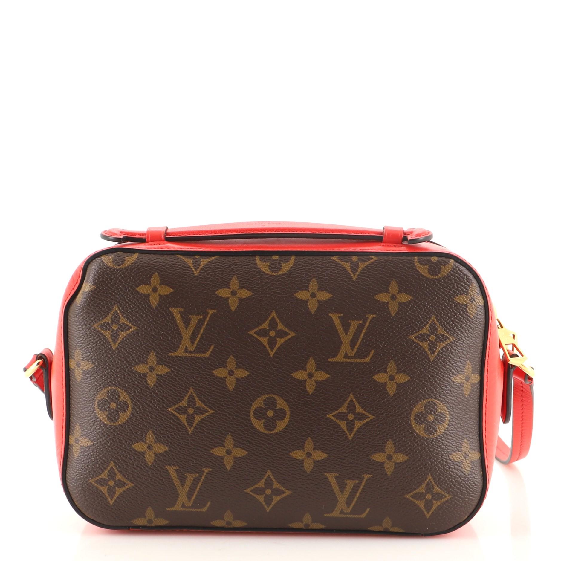 Louis Vuitton Saintonge Handbag Monogram Canvas with Leather In Good Condition In NY, NY