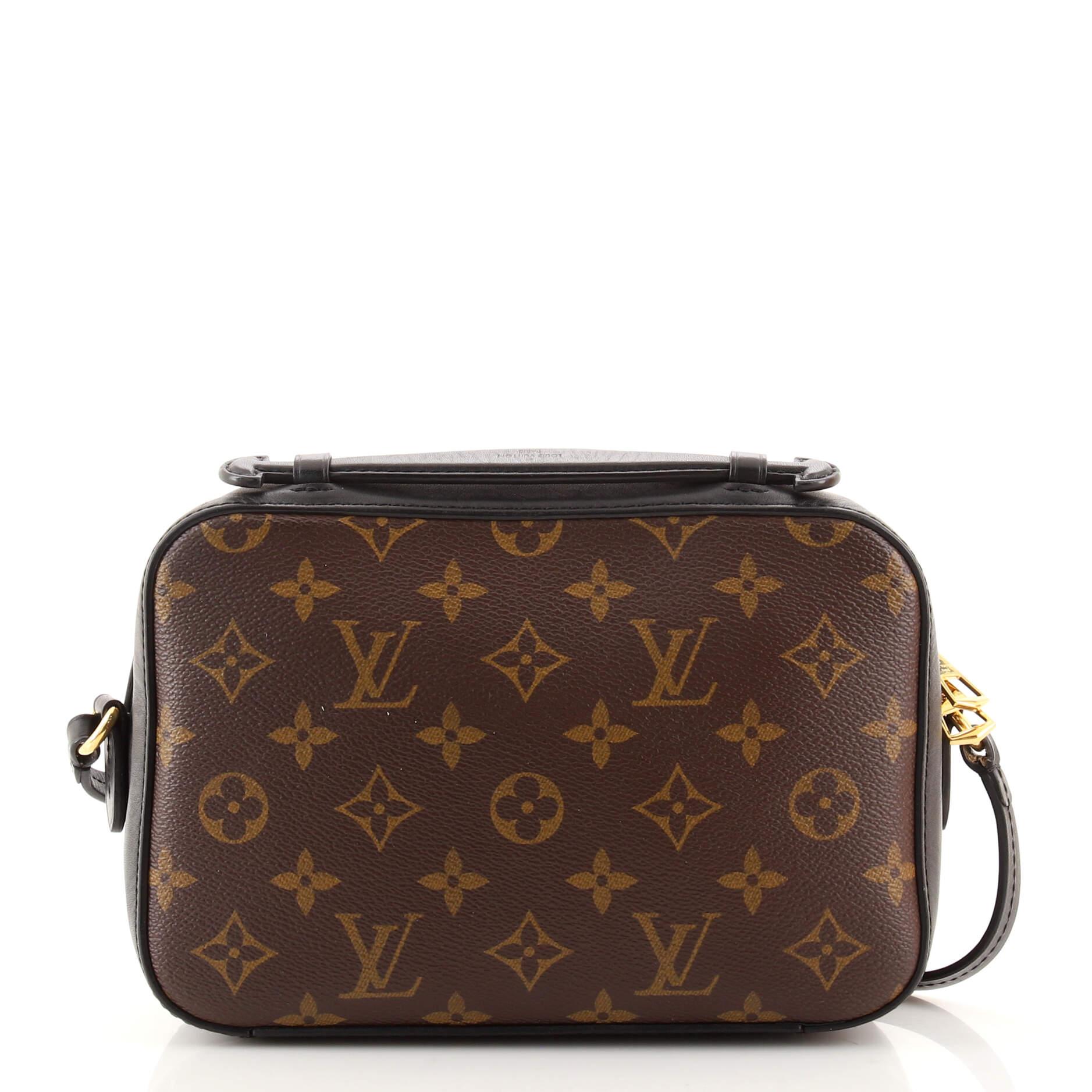 Black Louis Vuitton Saintonge Handbag Monogram Canvas with Leather