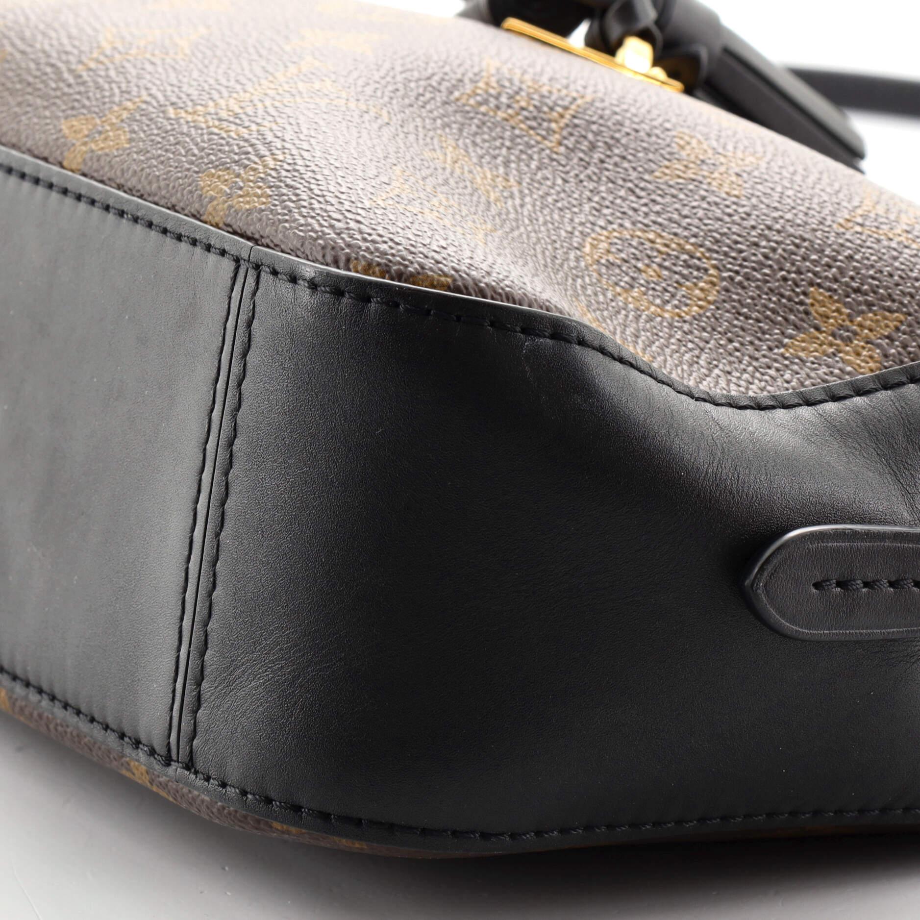 Black Louis Vuitton Saintonge Handbag Monogram Canvas with Leather