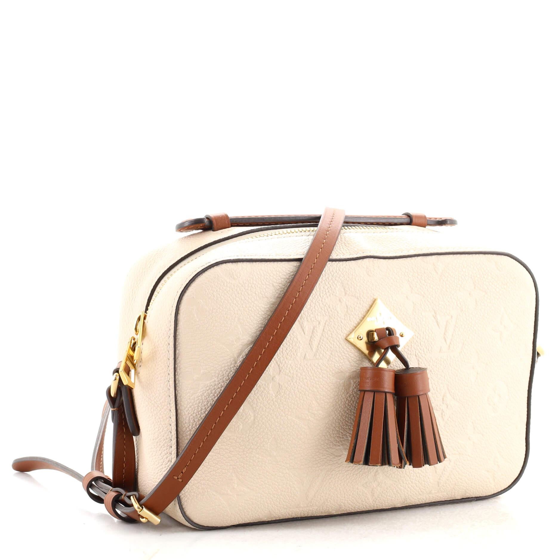 White Louis Vuitton Saintonge Handbag Monogram Empreinte Leather