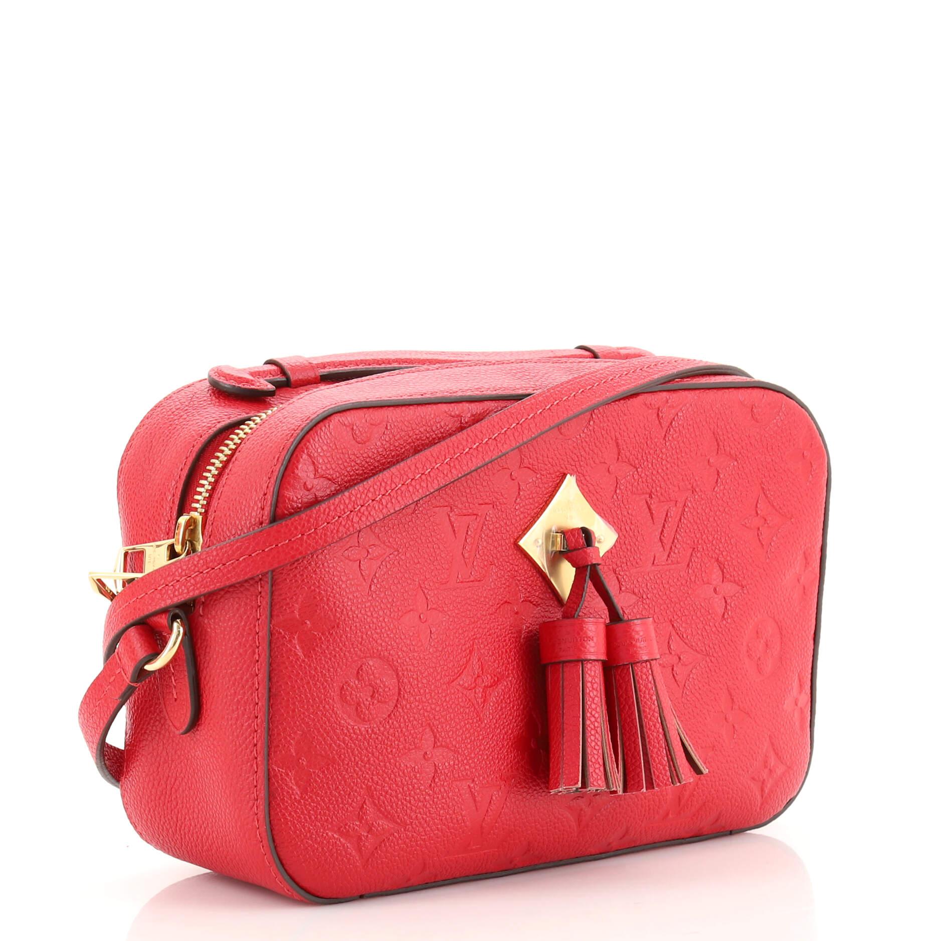 Red Louis Vuitton Saintonge Handbag Monogram Empreinte Leather