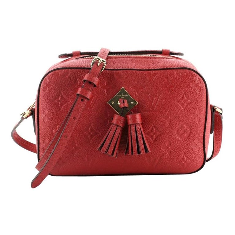 Louis Vuitton Saintonge Handbag Monogram Empreinte Leather Red