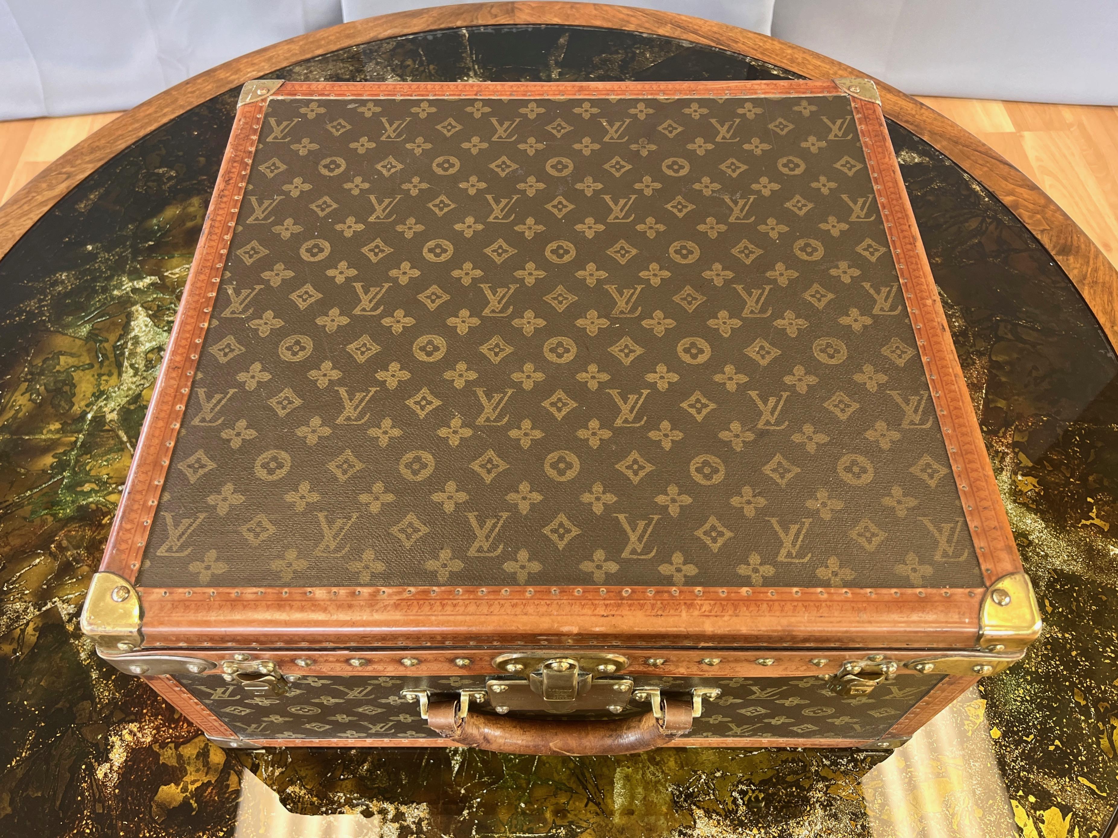 French Louis Vuitton Saks & Company Braken 50-Style Suitcase or Cabin Trunk, 1940s