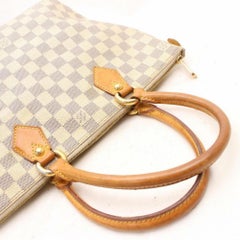 Louis Vuitton Saleya Damier Azur Pm Zip Tote 870169 White Coated Canvas Satchel