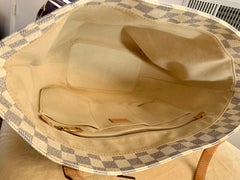 LOUIS VUITTON Salina PM Damier Azur tote bag PVC leather white