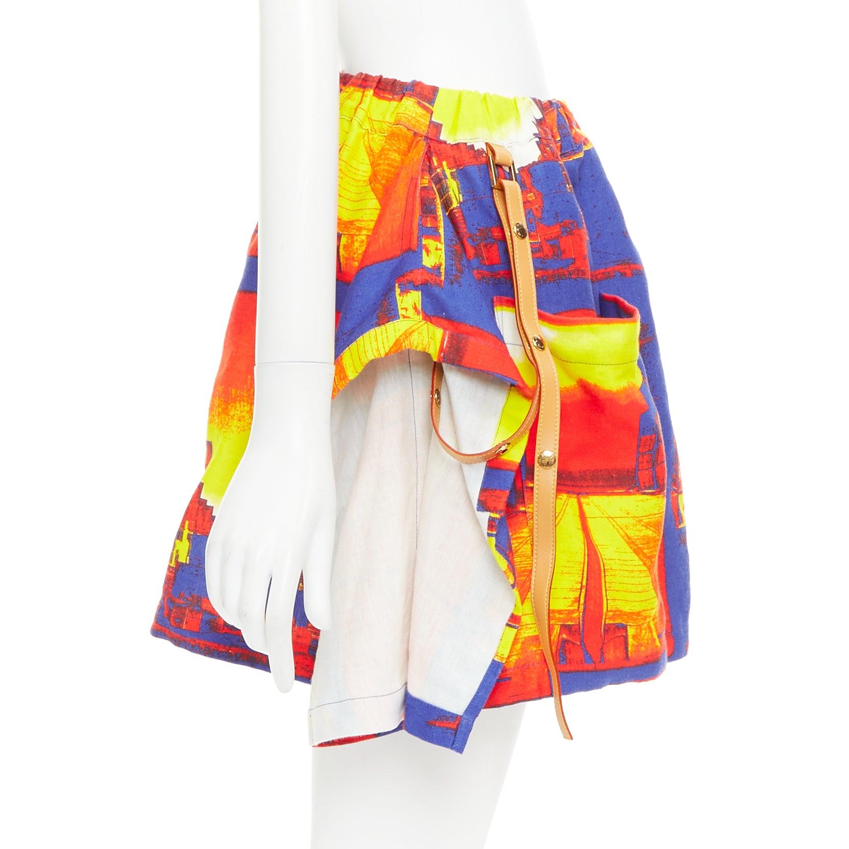 LOUIS VUITTON Salk Institute Leinen Lammfellbesatz Taschenminirock FR34 XS im Zustand „Hervorragend“ im Angebot in Hong Kong, NT