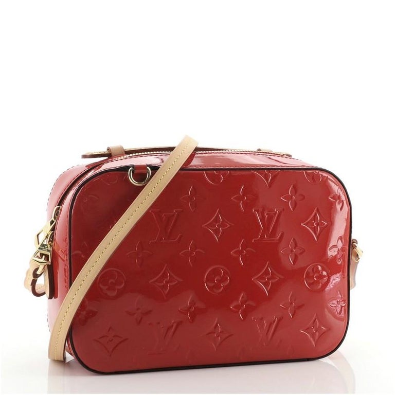 Red Louis Vuitton Santa Monica Crossbody Bag Monogram Vernis