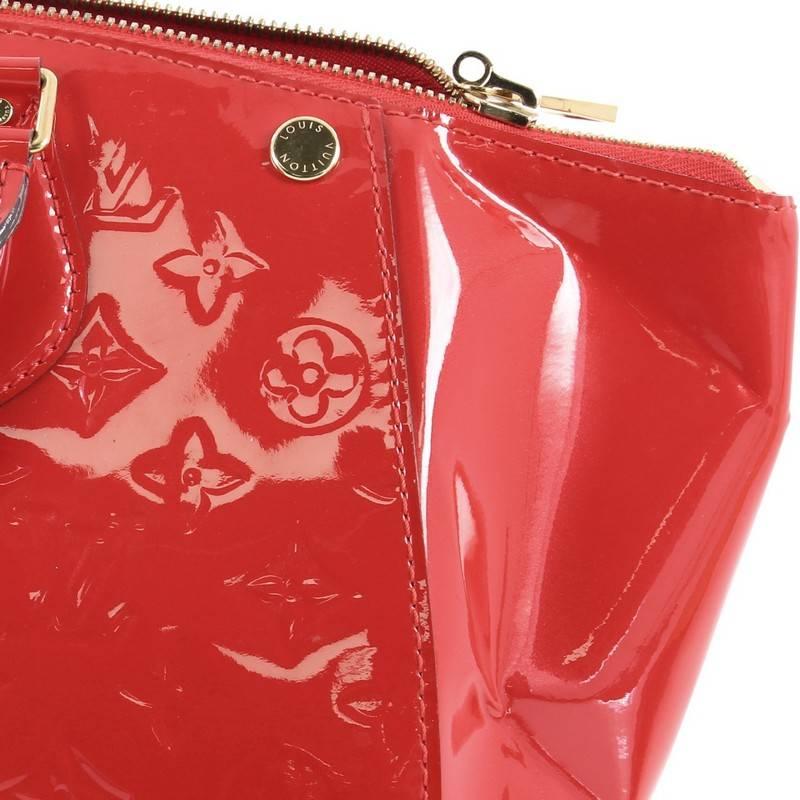 Red Louis Vuitton Santa Monica Handbag Monogram Vernis
