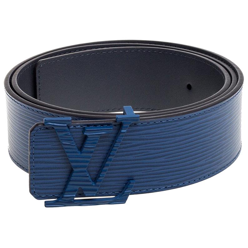 Louis Vuitton Saphir Epi Leather LV Initiales Belt 90 CM