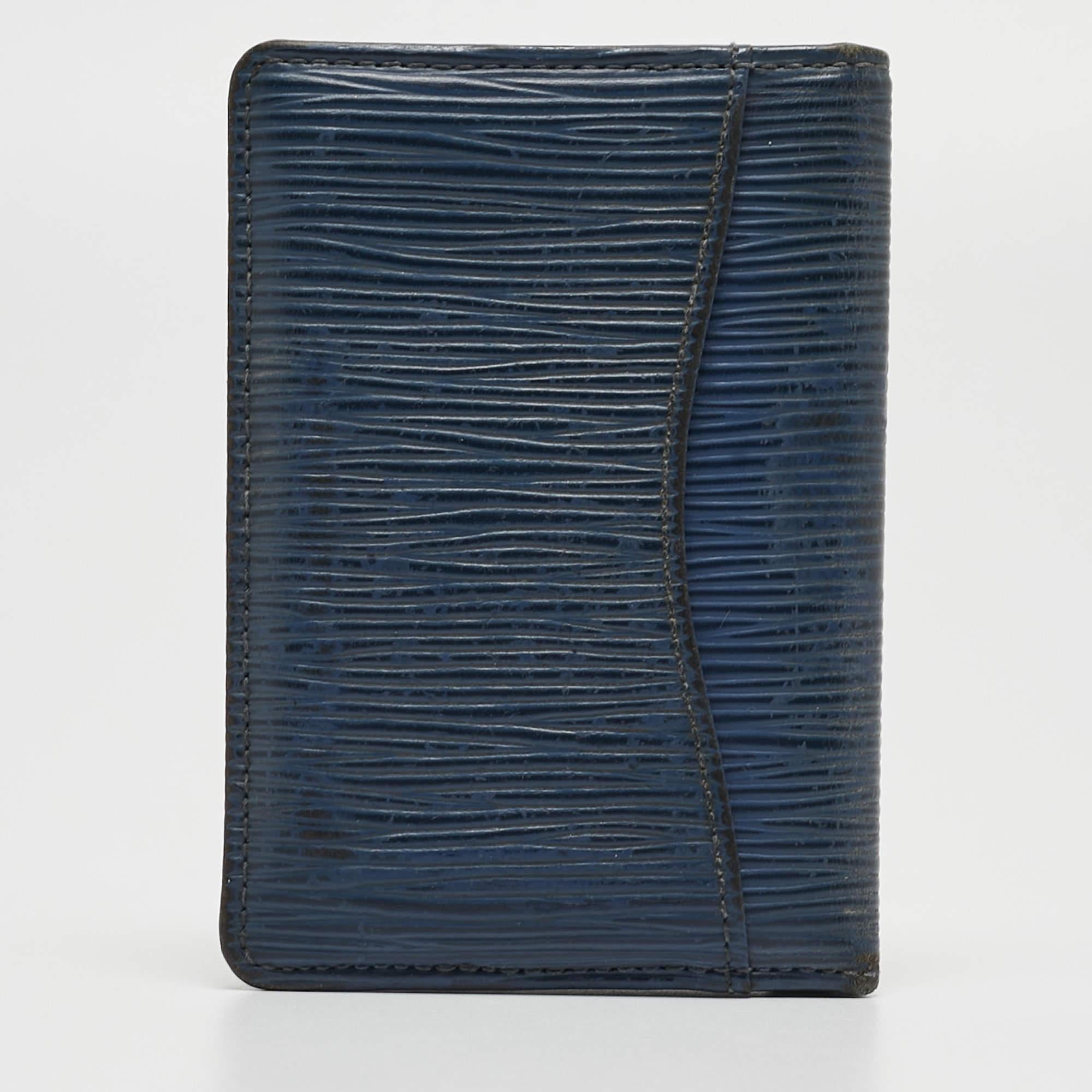 Louis Vuitton Saphir Epi Leather Pocket Organizer In Fair Condition In Dubai, Al Qouz 2