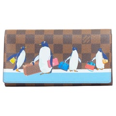 LOUIS VUITTON Sarah Christimas Animation 2017 Penguin canvas long wallet