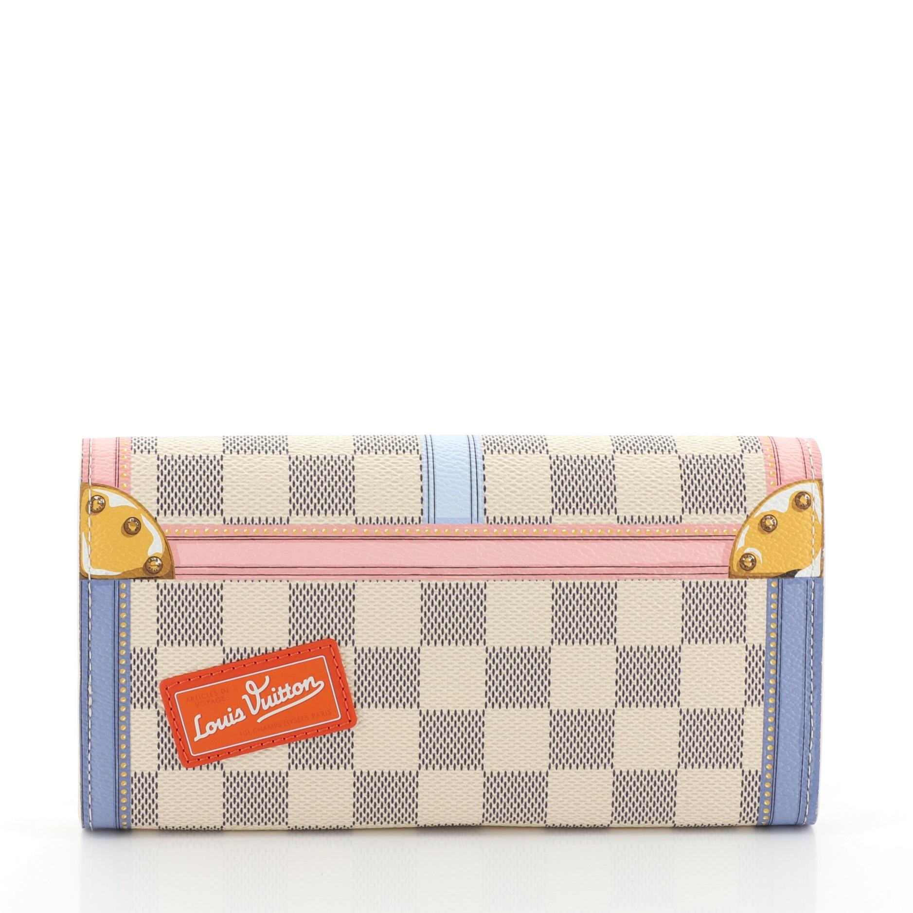 Beige Louis Vuitton Sarah Wallet NM Limited Edition Damier Summer Trunks