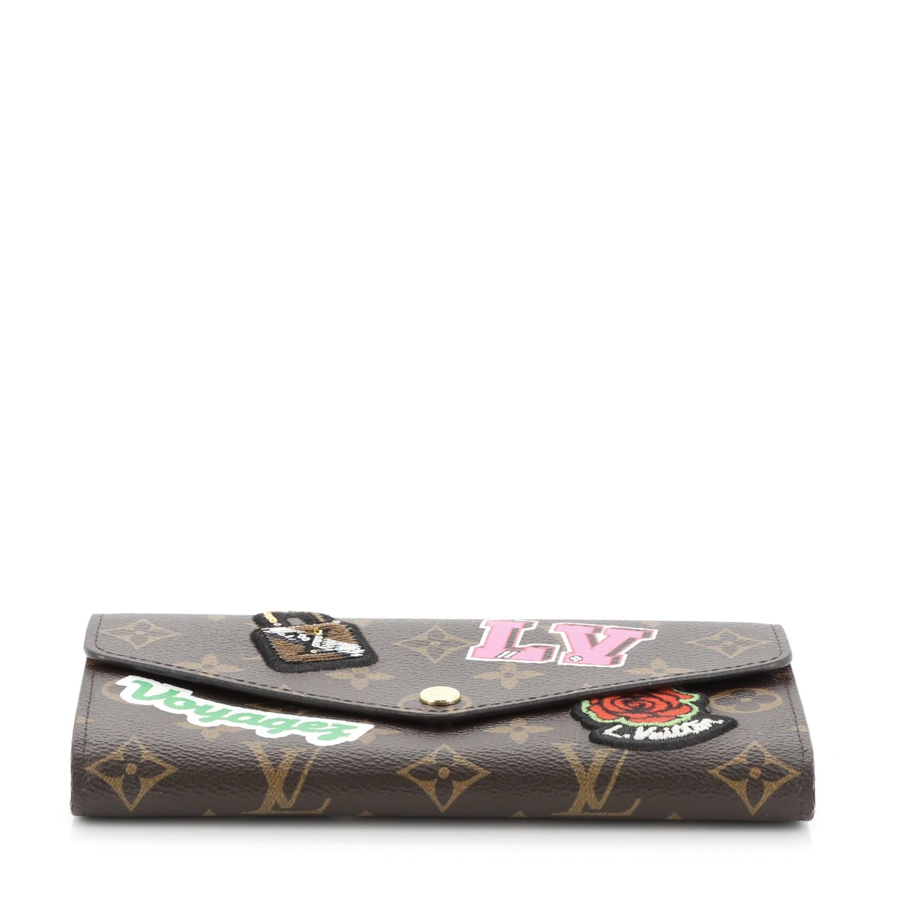Louis Vuitton Sarah Wallet NM Limited Edition Patches Monogram Canvas  In Good Condition In NY, NY