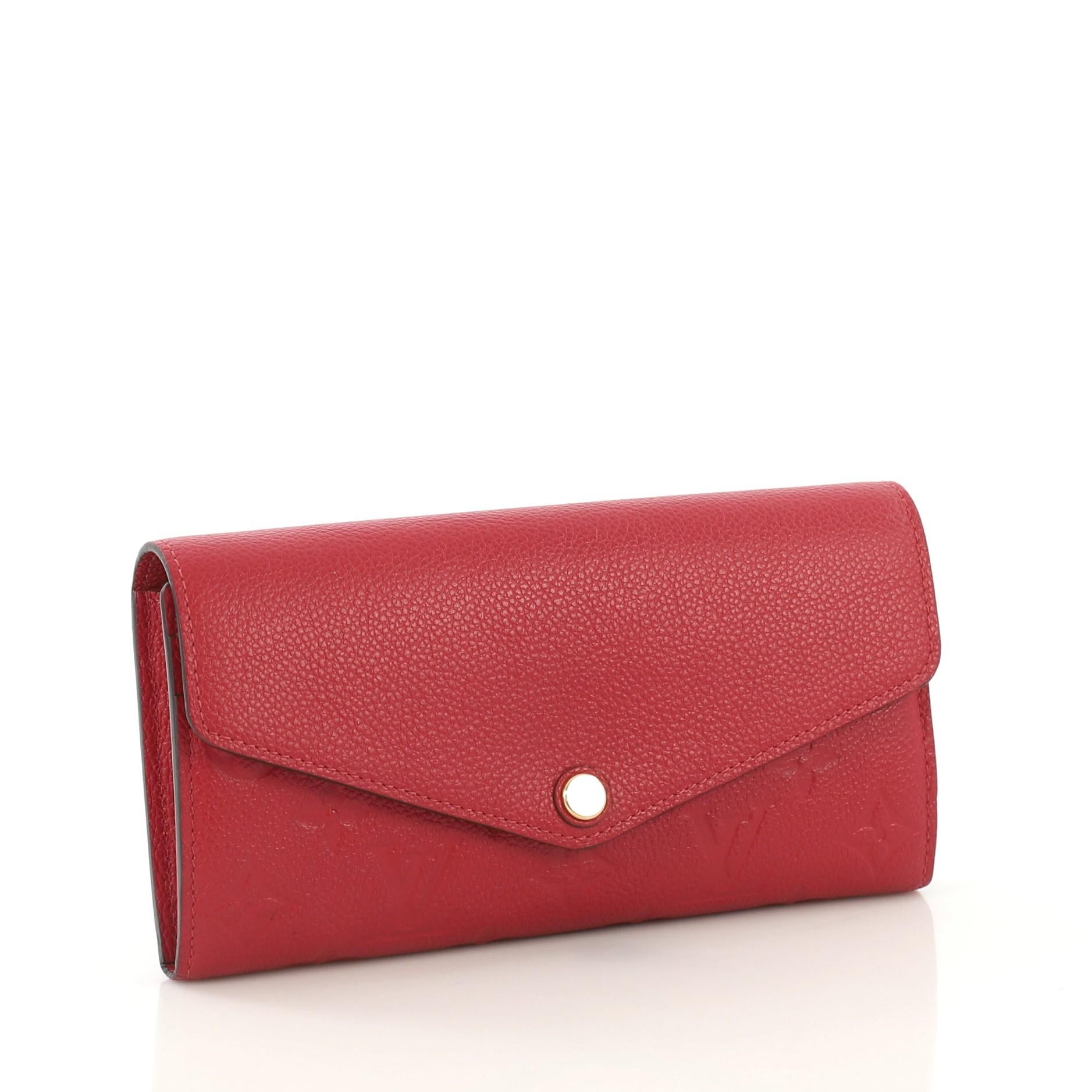 Red Louis Vuitton Sarah Wallet NM Monogram Empreinte Leather