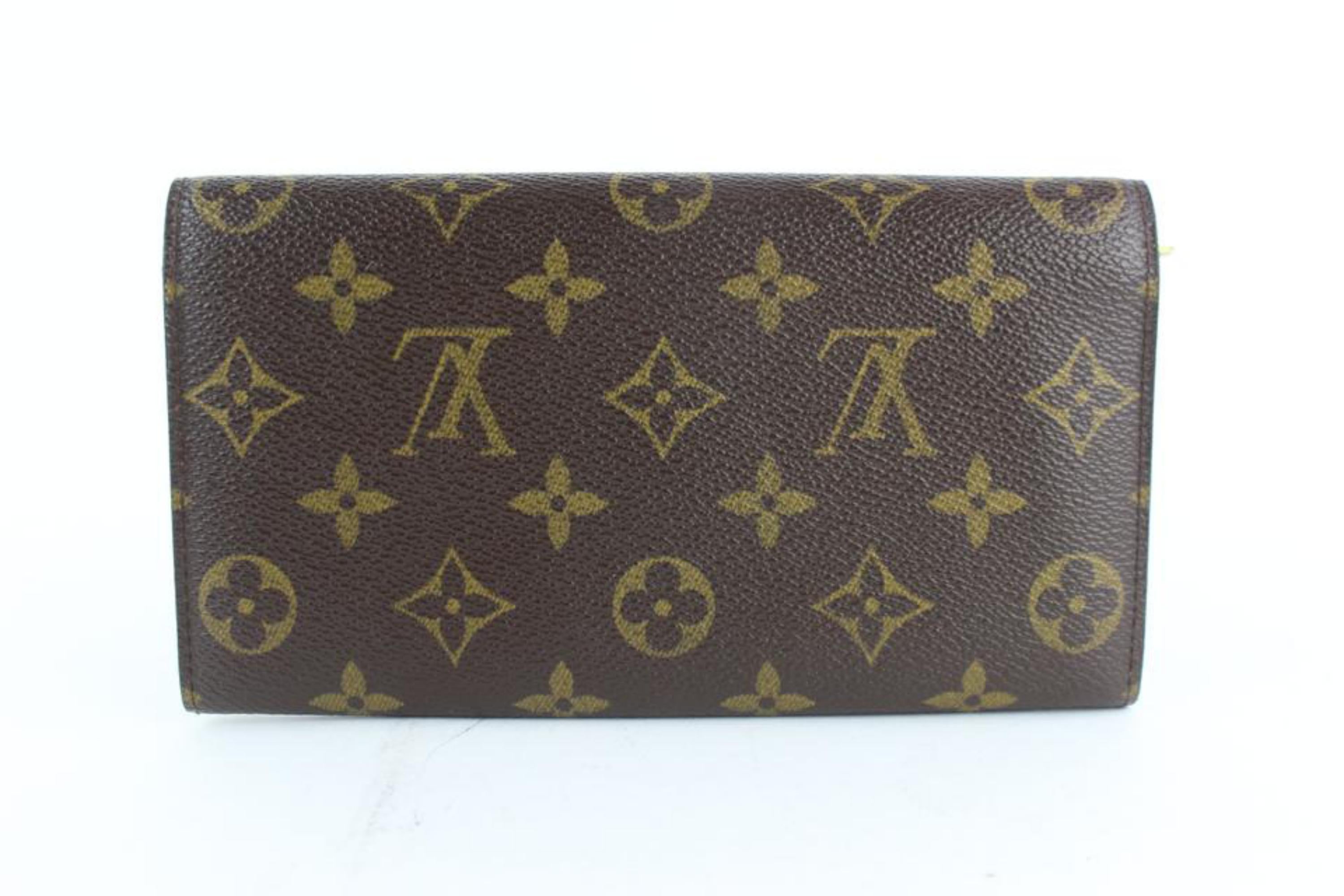 Louis Vuitton Sarah Wallet Tresor Porte 231080 Brown Coated Canvas Clutch For Sale 5