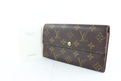 Louis Vuitton Sarah Wallet Tresor Porte 231080 Brown Coated Canvas Clutch