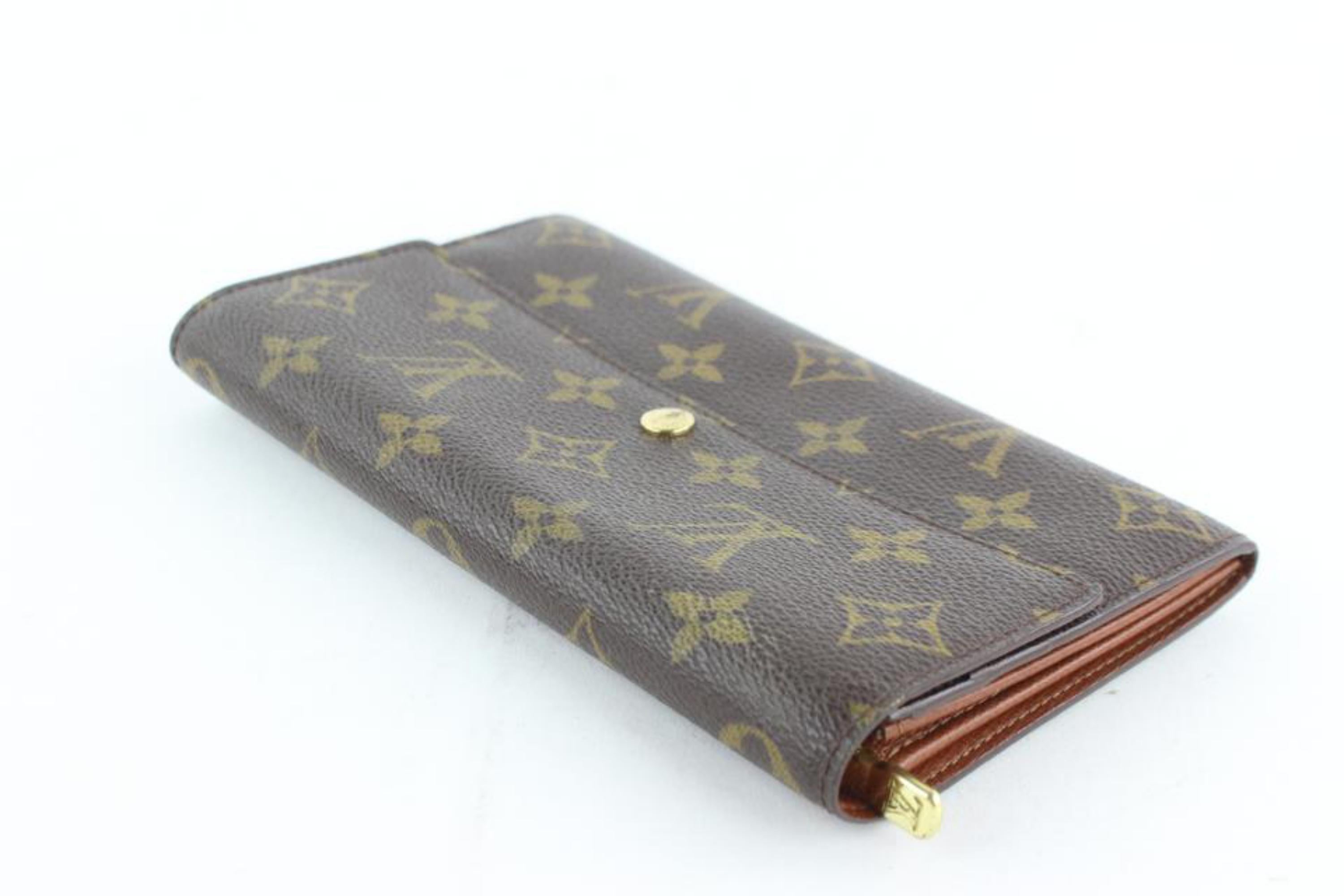 Louis Vuitton Sarah Wallet Tresor Porte 231080 Brown Coated Canvas Clutch For Sale 1