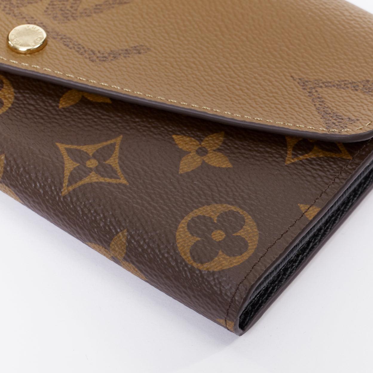 Louis Vuitton SarahMonogram Reverse Giant canvas rectangular wallet in vendita 1