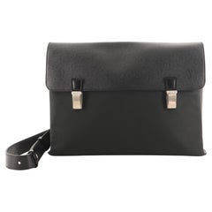 Louis Vuitton Saratov Messenger Bag Taiga Leather and Canvas GM