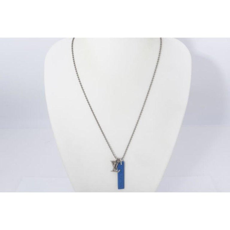 Louis Vuitton Satellite Galaxy Chain Logo necklace features silver