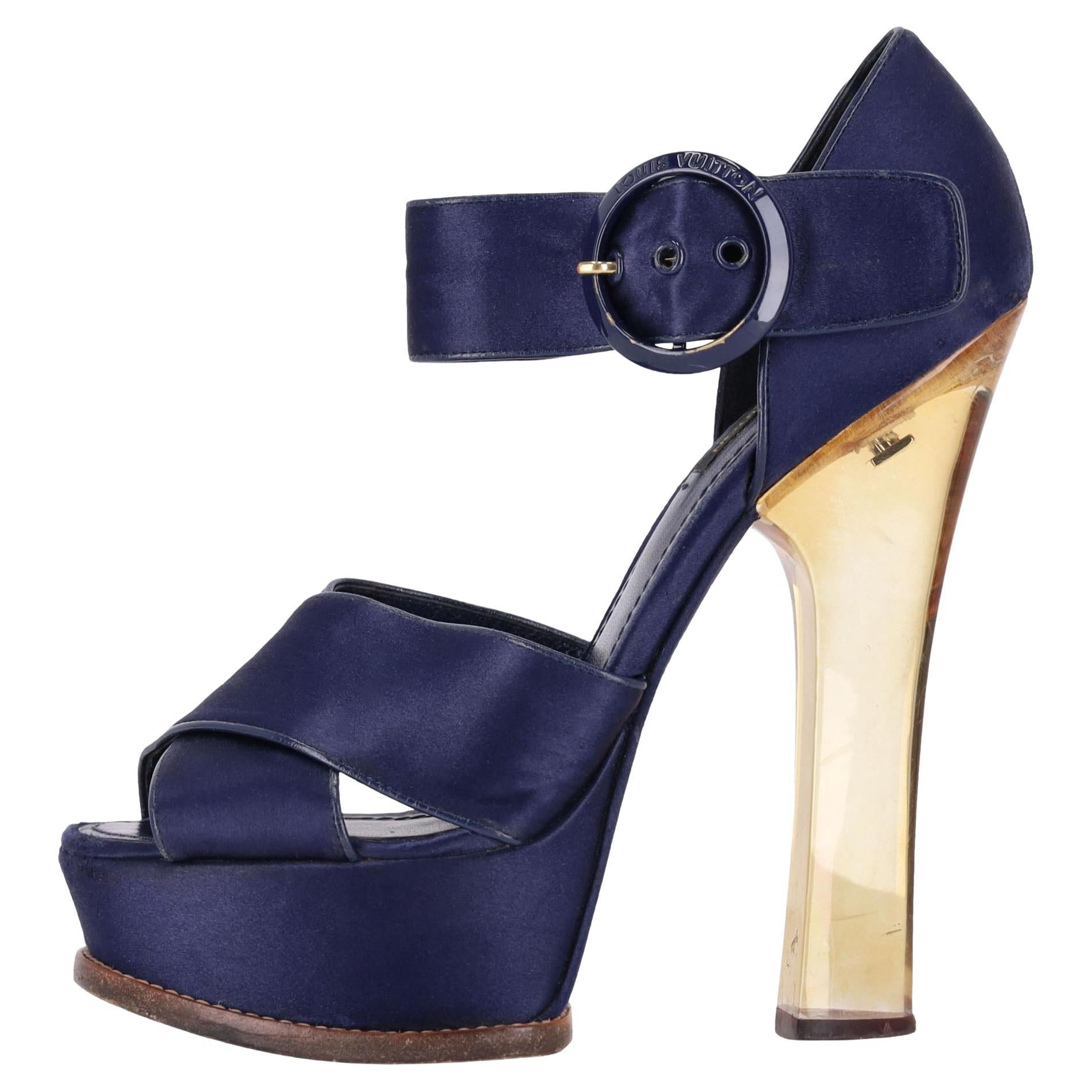 Louis Vuitton Sandali con plateau in raso "Florida" e tacco in lucite