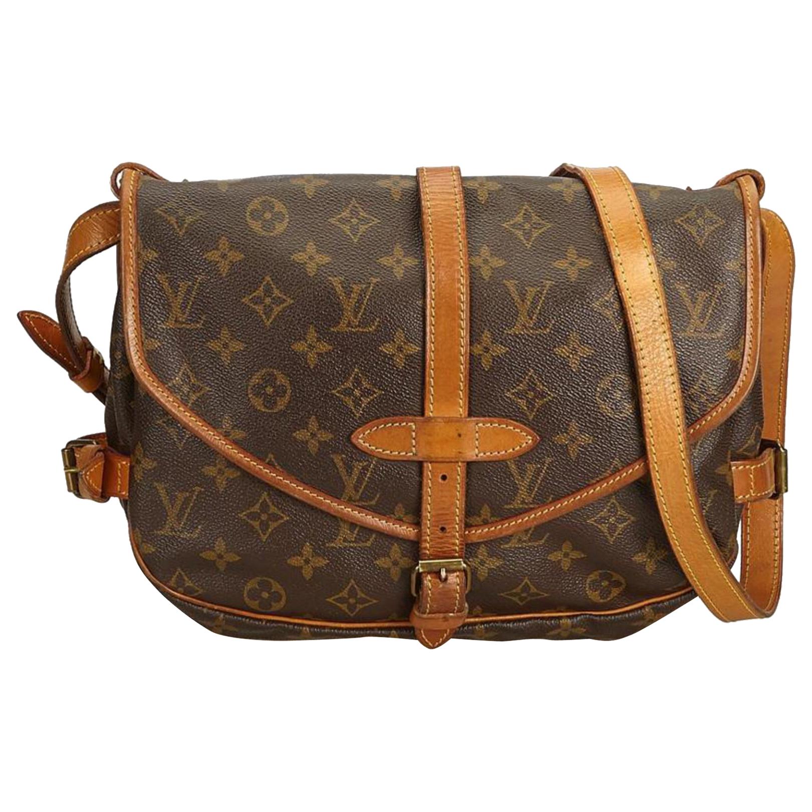 Louis Vuitton Saumur 30 Saddle Pm 869713 Brown Coated Canvas Cross Body Bag