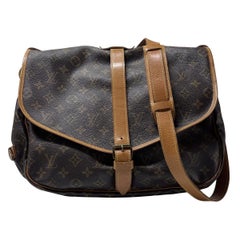 Louis Vuitton Saumur Crossbody Bag Monogram Canvas Brown 1990