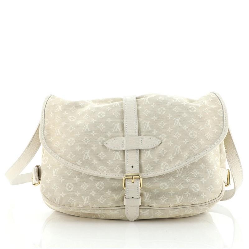 Beige Louis Vuitton Saumur Handbag Mini Lin 30