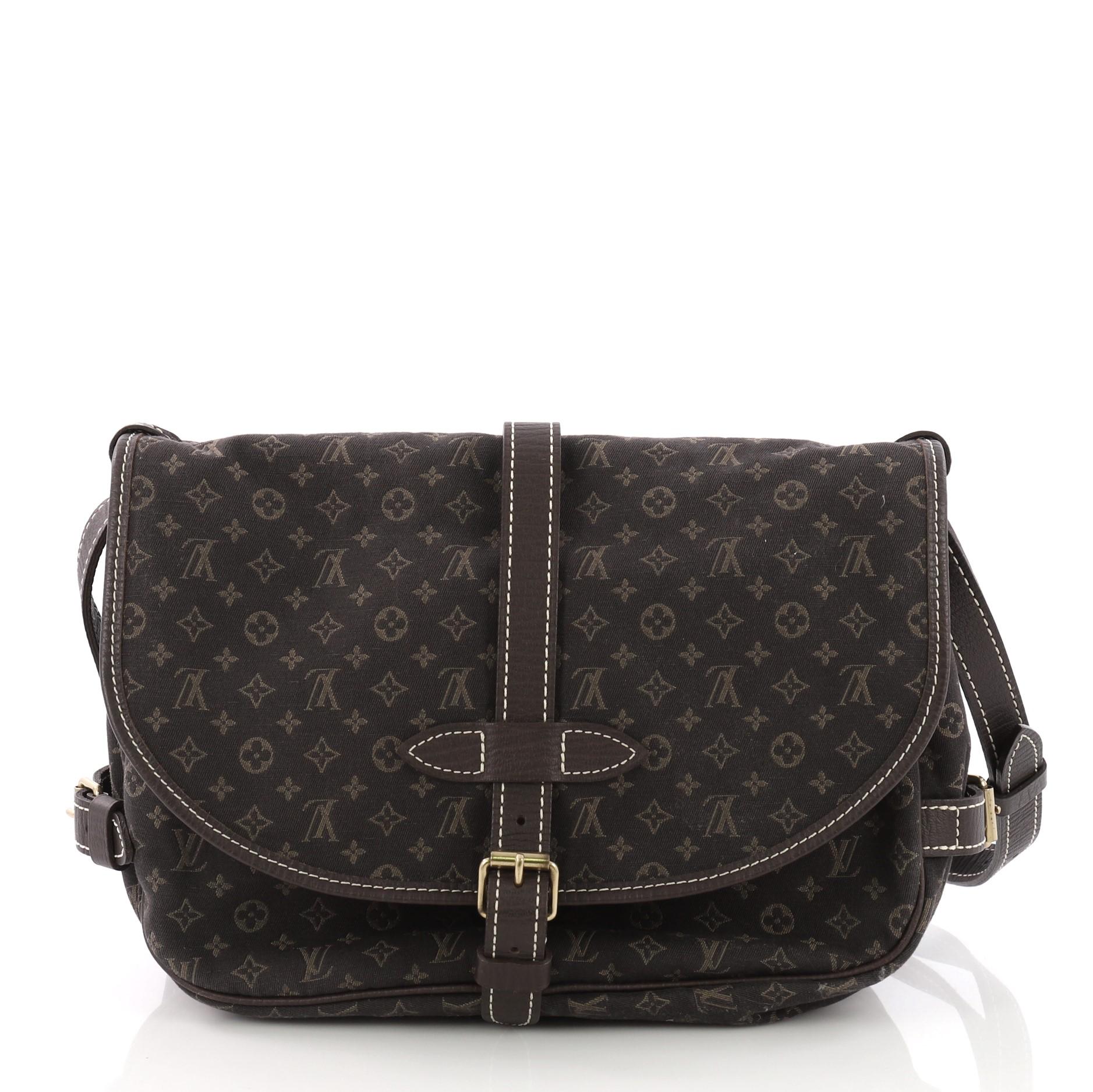 Louis Vuitton Saumur Handbag Mini Lin In Good Condition In NY, NY