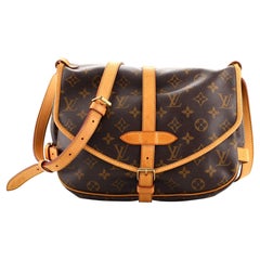 Louis Vuitton Saumur Handtasche Monogramm Segeltuch 30