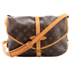 Louis Vuitton Saumur Handtasche Monogramm Segeltuch 30