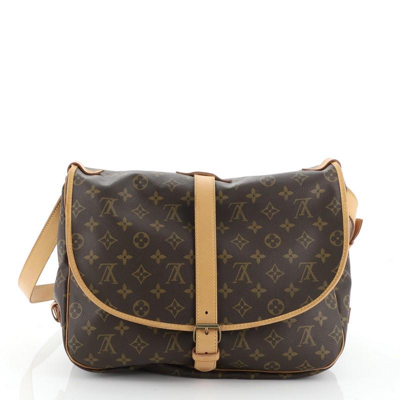 Brown Louis Vuitton Saumur Handbag Monogram Canvas 35