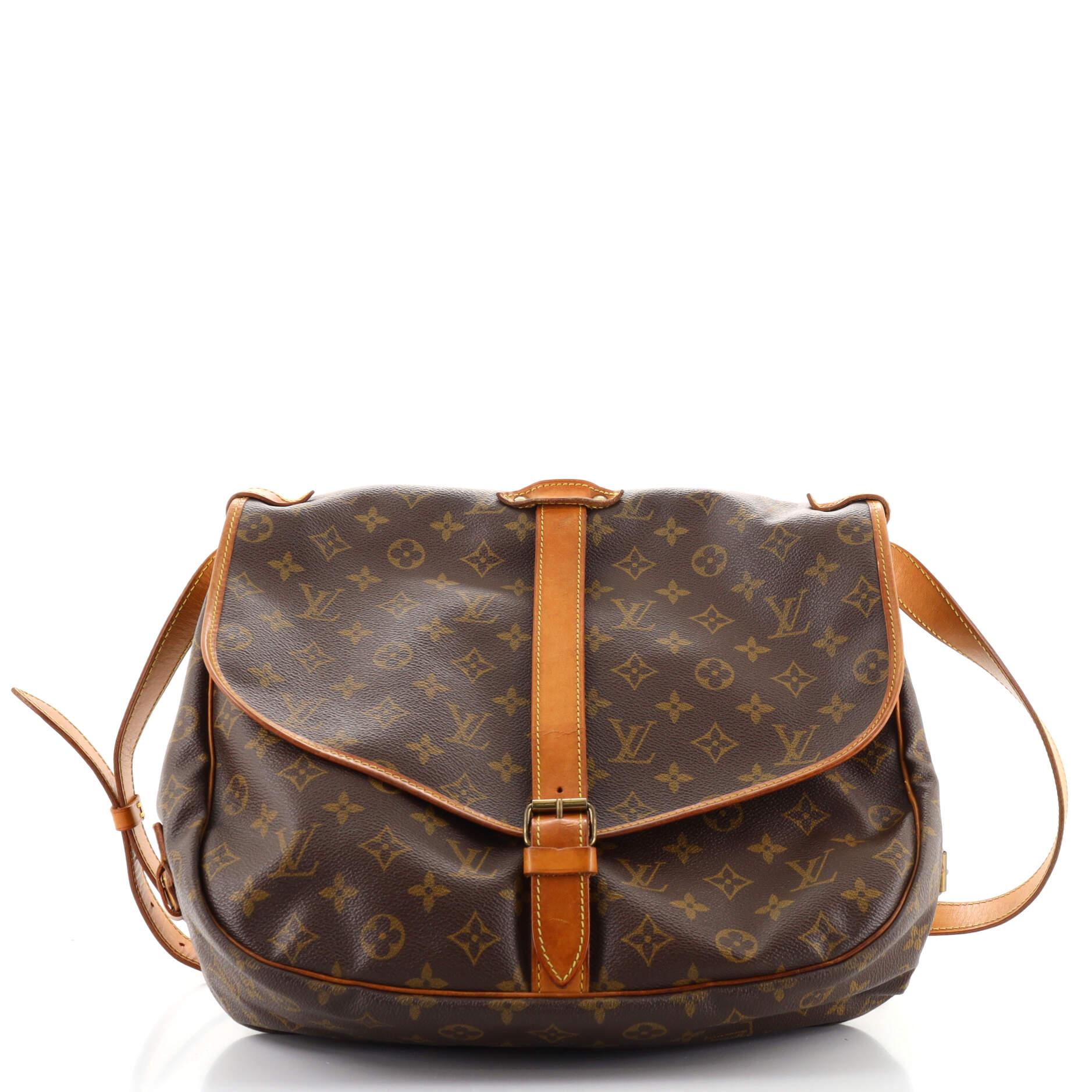 Brown Louis Vuitton Saumur Handbag Monogram Canvas 35