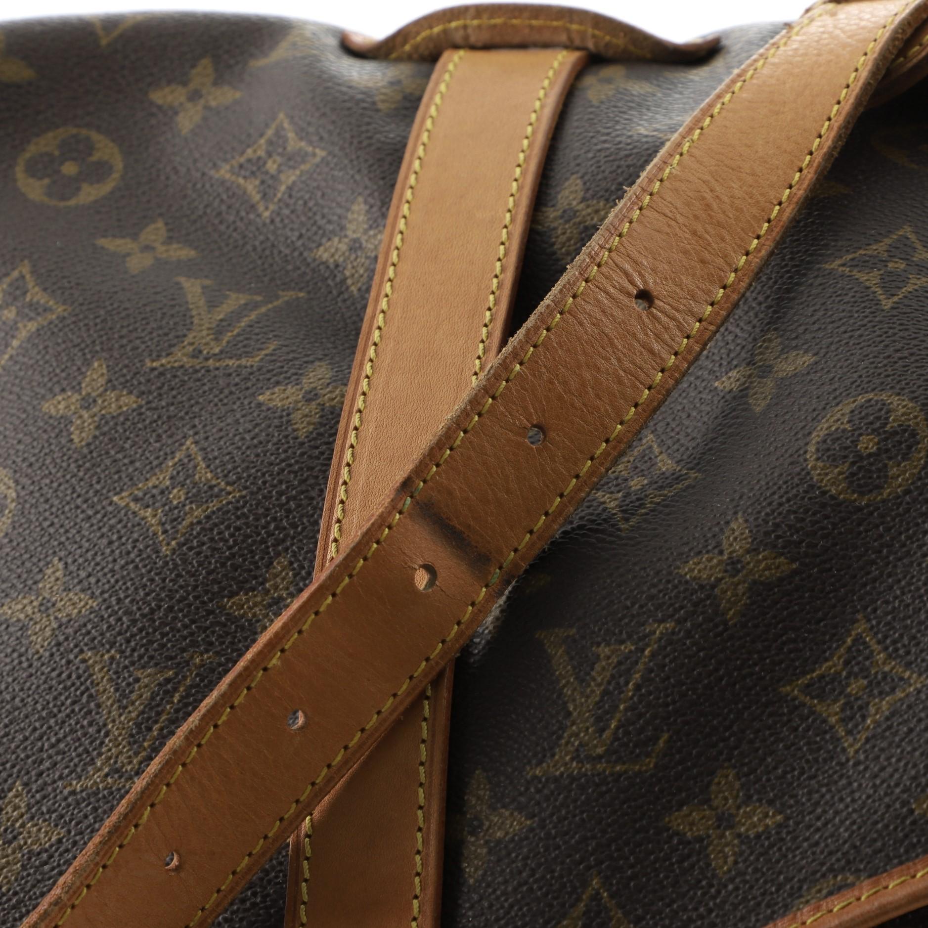 Black Louis Vuitton Saumur Handbag Monogram Canvas 35