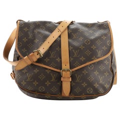 Louis Vuitton Saumur Handtasche Monogramm Segeltuch 35