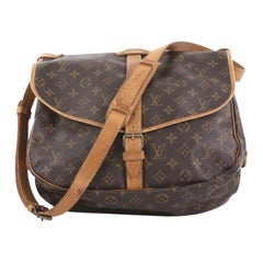 Louis Vuitton Saumur Handbag Monogram Canvas MM