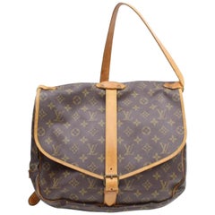 Louis Vuitton Saumur Monogam Mm 35 Saddle 869272 Brown Coated Canvas Shoulder Ba