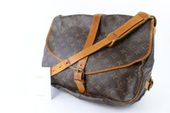 Louis Vuitton Saumur Monogram 22lz0720 Brown Coated Canvas Messenger Bag