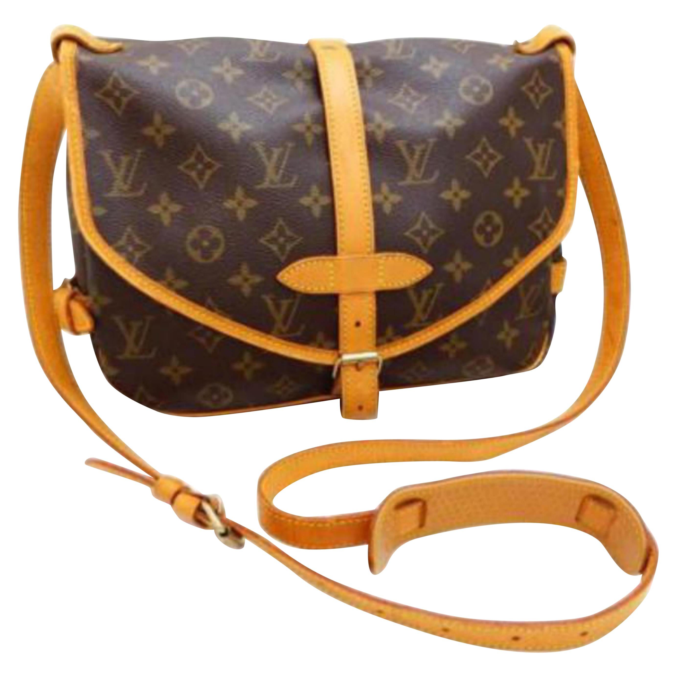 Louis Vuitton Saumur Monogram 30 221919 Brown Coated Canvas Messenger Bag For Sale